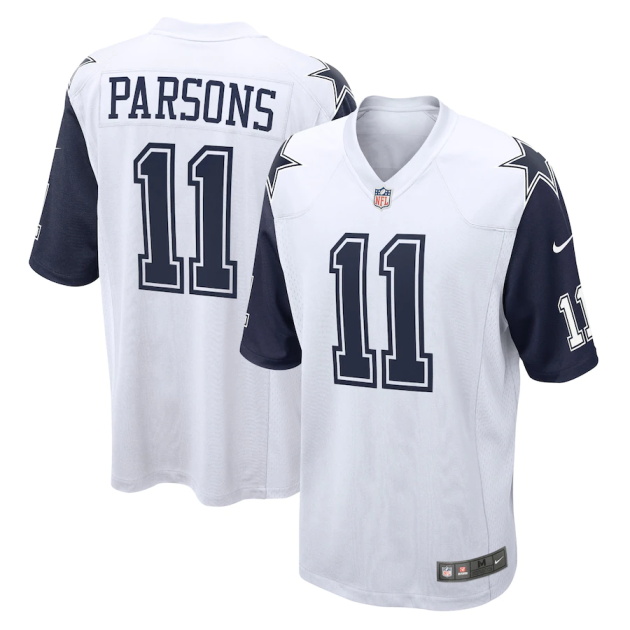 mens nike micah parsons white dallas cowboys alternate game jersey